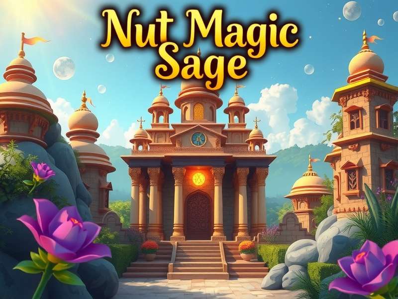 Nut Magic Sage game banner showing magical landscape with Indian architecture